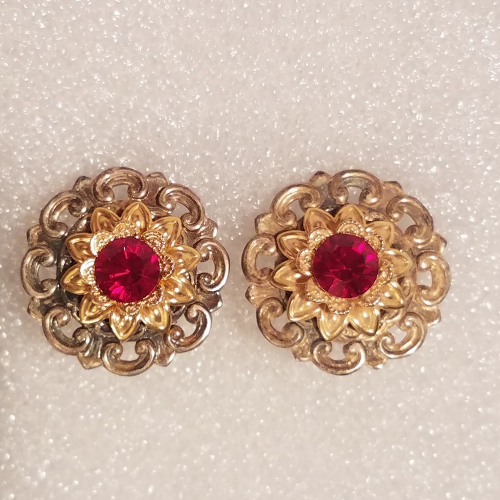 Tidings of Love Ruby Swarovski Crystal Earrings